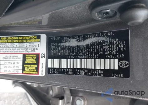 2024 Toyota Camry Se z USA, uszkodzony, nr VIN 4T1G11AK6RU900260